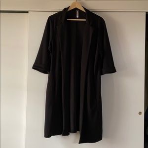 Black duster blazer